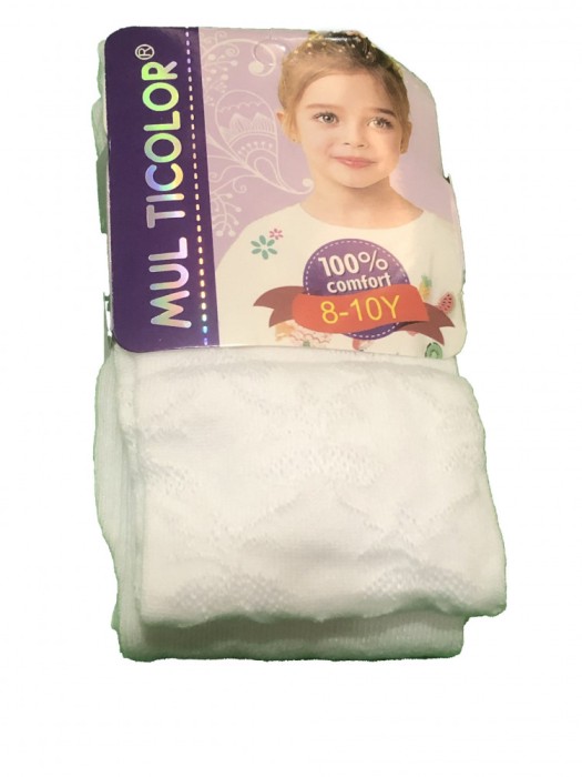 Dres alb cu model pentru fetite