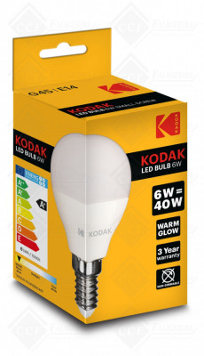 Bec LED KODAK E14 6W 480lm echivalent 40W 6000K lumina rece foto