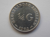 1/4 GULDEN 1962 ANTILELE OLANDEZE-argint, America Centrala si de Sud