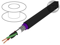 Cablu Electric S&acirc;rmă Cu 1x2x0.64mm PVC Negru