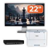 Pachet HP EliteDesk 800 G6 Mini PC i5-10500T, monitor 22 inch si imprimanta Brother