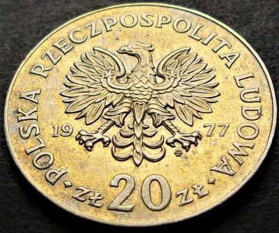 Moneda 20 ZLOTI - POLONIA, anul 1977 *cod 532 - Marceli Nowotko foto