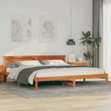 Cumpara ieftin Cadru de pat Maroniu cerat 200 x 200 cm Lemn de pin masiv