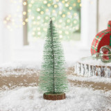 Mini-pin decorativ artificial - 25 cm - verde zăpadă