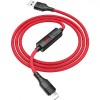 Cablu Date Incarcare Lightning HOCO Timing S13, 1.2m, USB, Rosu