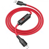 Cablu Date si Incarcare USB la Lightning HOCO Timing S13, 1.2 m, Rosu