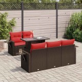 VidaXL Set mobilier grădină cu perne 6 piese maro poliratan/lemn acacia 3326415