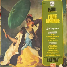 Disc vinil, LP. L'oeuvre Symphonique. SET 2 DISCURI VINIL-Ravel, Detroit Symphony Orchestra, Paul Paray