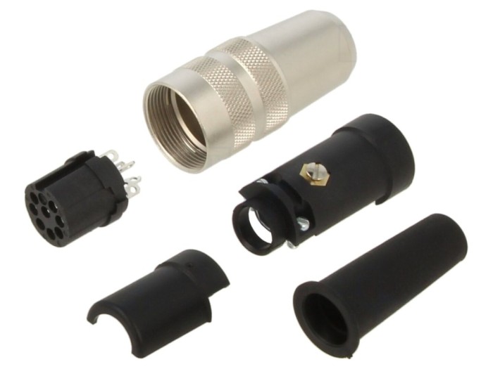 Conector M16 mamă 8 pini, 5A