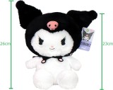 Jucarie de Plus Kuromi Hello Kitty Fluffy Varianta Neagra 23 cm