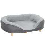 PawHut Canapea pentru C&acirc;ini cu Pernă, Hușă Detașabilă, Bază &Icirc;nălțată și Picioare Antiderapante, 90x78x25 cm, Gri | Aosom Romania