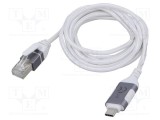 Cablu USB 3.1 RJ45 - USB C, 2m, alb gri, Goobay