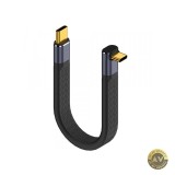 Cablu Date si Incarcare USB-C - USB-C OEM Angled 8K Video Version 2 240W 0.15m Negru