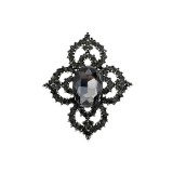 Cumpara ieftin Brosa eleganta Black Flower cu cristale