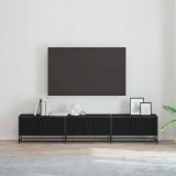 vidaXL Cabinet TV Stejar negru 210 x 35 x 41 cm Lemn compozit