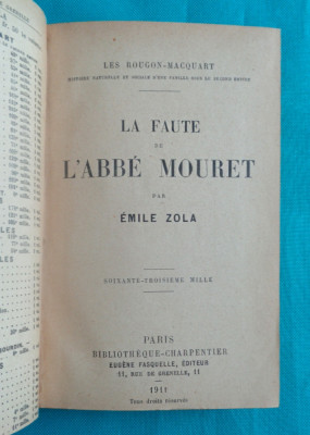Emile Zola &amp;ndash; La faute de L abbe Mouret ( 1911 ) foto