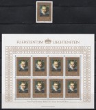 Liechtenstein 1985 - Rubens -Tablou din Colecția Regală, Serie + Bloc de 8, MNH, Nestampilat