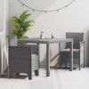 VidaXL Set de masă pentru grădină 3 pcs Gri deschis Ratan Polt 3378688