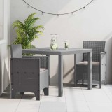 VidaXL Set de masă pentru grădină 3 pcs Gri deschis Ratan Polt