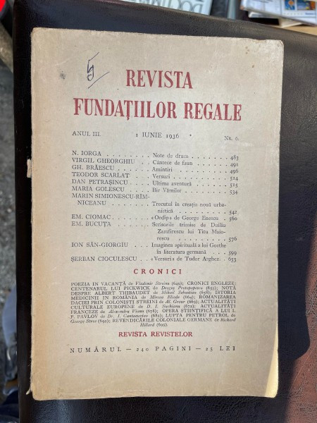 Revista Fundatiilor Regale Anul III Nr. 6 1 Iunie 1936