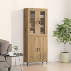 Bufet 2 pcs stejar artizanal 69.5 x 34 x 180 cm Lemn compozit foto