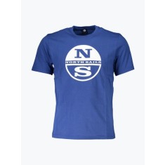 Tricou barbati cu imprimeu cu logo si croiala Regular fit albastru, M