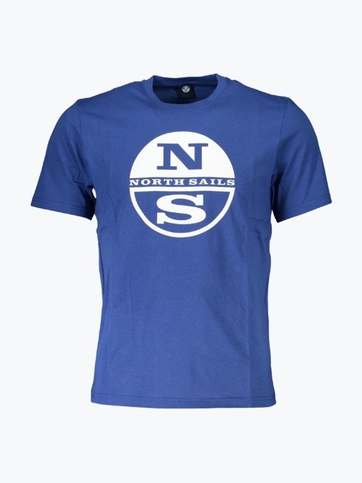 Tricou barbati cu imprimeu cu logo si croiala Regular fit albastru, M