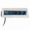 Bloc de prize incastrabil in blat birou OMU system MSD8 3G2U cu 3 prize schuko 16A USB A+C 2,4A, inox 230V 1.8metri cablu 3G1.5
