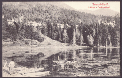 1737 - TUSNAD, Harghita, lake &amp;amp; boats, Romania - old postcard - unused foto