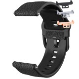 Curea hibrid silicon-piele, compatibila Huawei Watch Fit 1, cu adaptor dedicat, Iron Black