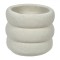 Masca Ghiveci Flori, Model Rotund, Ciment, Culoare Alb, Diametru 14x13 cm