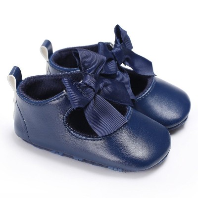 Pantofiori cu fundita drool (culoare: bleumarine, marime: 6-12 luni) foto