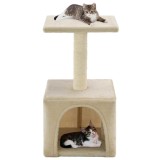vidaXL Ansamblu pentru pisici, st&acirc;lpi cu funie de sisal, bej, 55 cm