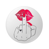 Cumpara ieftin Insigna metalica rotunda 58 mm model ilustratie grafica stil sketch alb-negru cu accente rosii