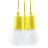 Lampă Suspendată Diego Galben Pvc 3 Becuri Neregulate Modernă De Interior