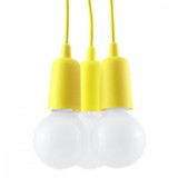 Lampă Suspendată Diego Galben Pvc 3 Becuri Neregulate Modernă De Interior