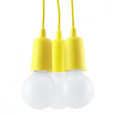 Lampă Suspendată Diego Galben Pvc 3 Becuri Neregulate Modernă De Interior foto