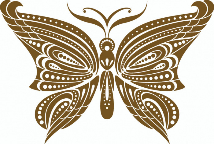 Sticker decorativ Fluture, Maro, 60 cm, 1151ST-10