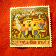 Timbru Haiti 1970 -Pictura de Tousaint Auguste , val.2g stampilat
