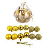 Set globuri aurii de Craciun, Alska, 12 bucati
