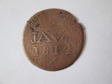 Rară! Indiile de Est Britanice-Java(Indonezia) 1/2 Stuiver 1814 Z, Asia, Bronz