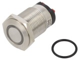 Comutator anti-vandalism ONPOW - 10A/24VDC, IP65, cu iluminare LED roşie