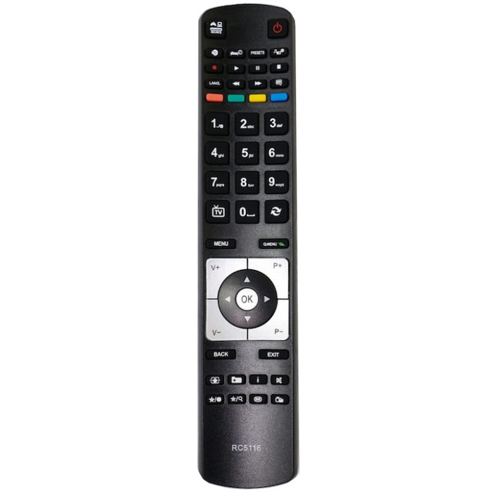 Telecomanda pentru TV Hitachi, Finlux, Bush RC5116 Universal, x-remote, Negru