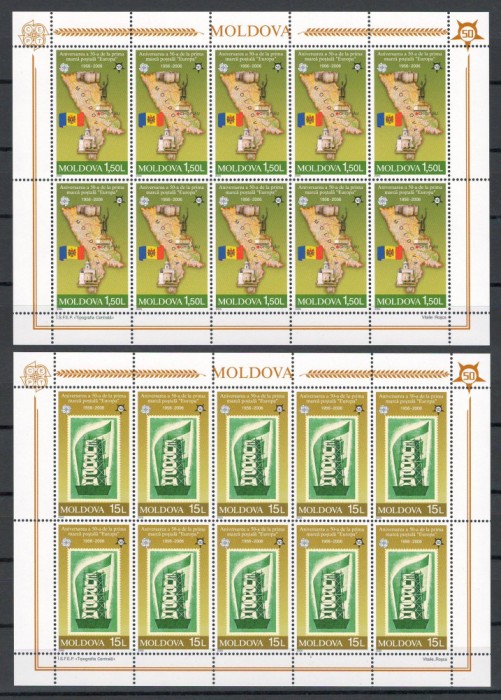Moldova 2005 Mi 517/18 klb MNH - 50-a aniversare a timbrelor europene (2006)