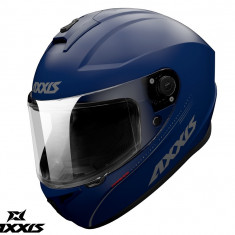 Casca integrala pentru scuter - motocicleta Axxis model Draken S A7 albastru mat – tip viziera: MT-V-18C XXL (63/64cm)