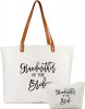 Yba Bride Tote Bag cu sac de machiaj, Cadouri pentru logodnă/duș mireasă/Bachelo