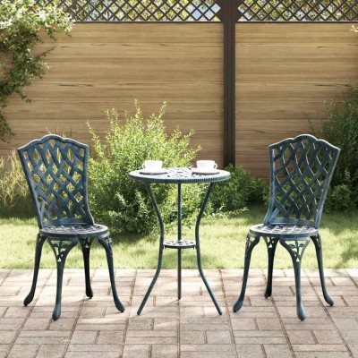 vidaXL Set Bistro de Grădină 3 pcs Verde Aluminiu 42002393 foto