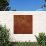 vidaXL Decor perete de grădină 55x55 cm design soare oțel Corten 824491