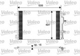 Condensator climatizare AC OEM/OES (Valeo), AUDI A4 (B6), 2000-12.2004; A6 (C5), 08.2001-01.2005 motor, aluminiu/ aluminiu brazat, 605 (575)x410x16 m
