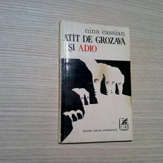 NINA CASSIAN (dedicatie, autograf) - Atit de Grozava si ADIO - 1971, 110 p.